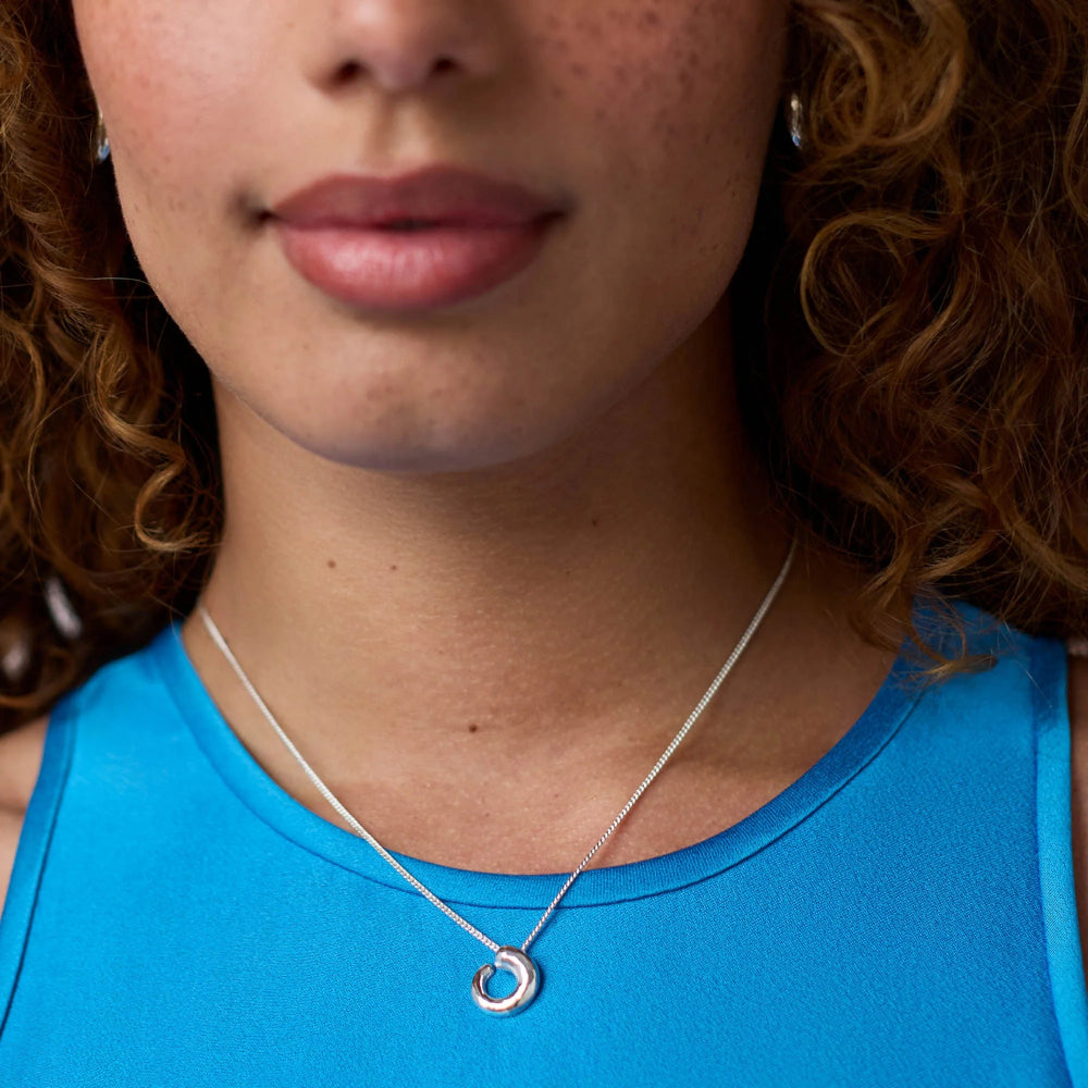 Julie Vos Silver Solara Spiral Delicate Necklace