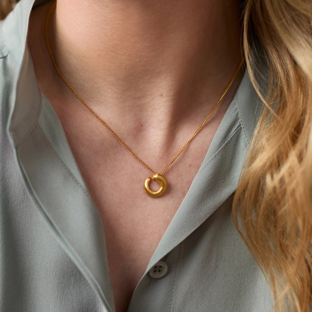 Julie Vos Gold Solara Spiral Delicate Necklace