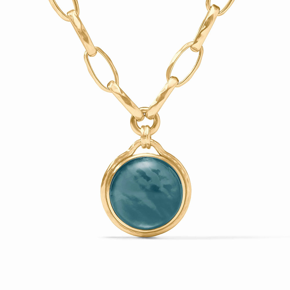 Julie Vos Gold Solara Statement Necklace - Iridescent Montana Blue