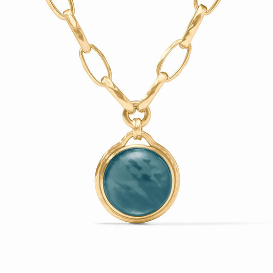 Julie Vos Gold Solara Statement Necklace - Iridescent Montana Blue
