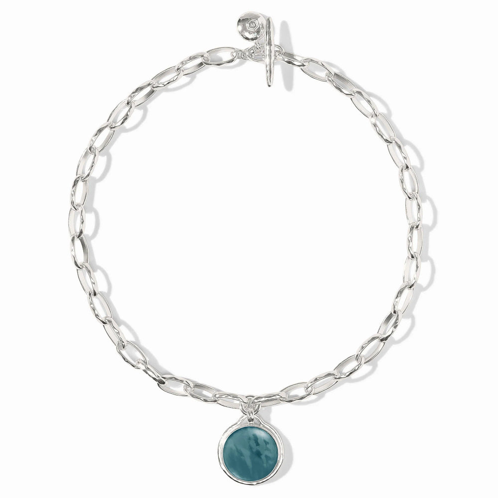 Julie Vos Silver Solara Statement Necklace - Iridescent Montana Blue