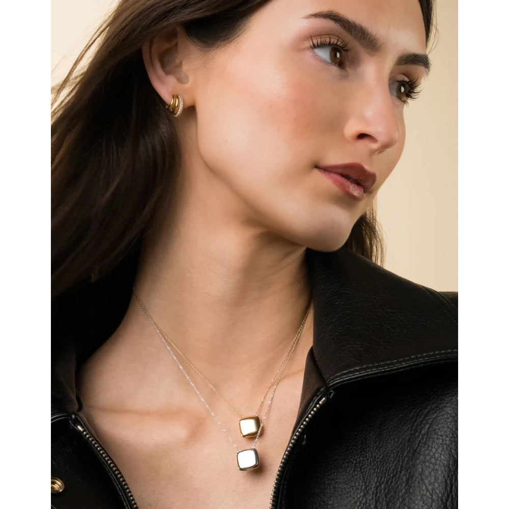 MRK 18k Gold Slim "Viv" Locket Necklace