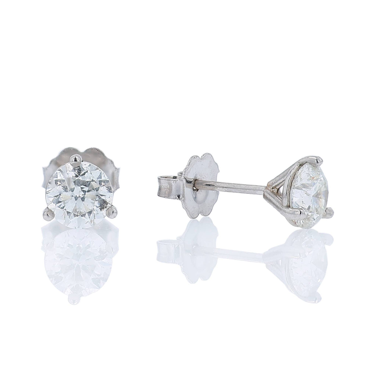 Estate 14k White Gold and 0.77ct Diamond Stud Earrings