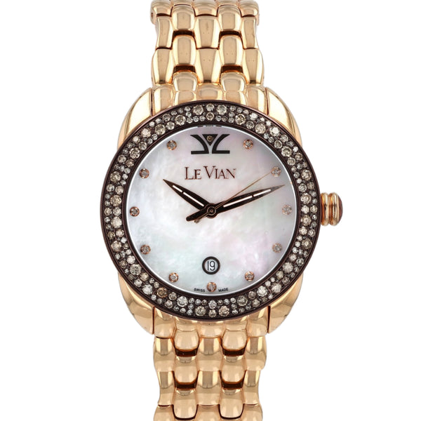 Estate LeVian Strawberry Stainless Steel Mother of Pearl Diamond