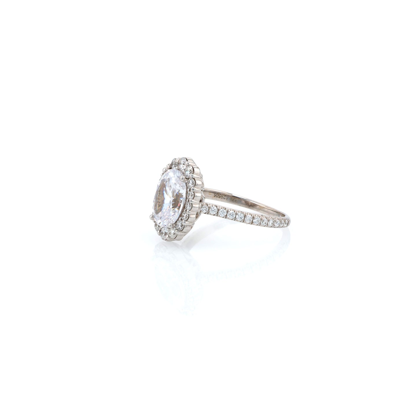 Estate Michael M 18 Karat White Gold CZ and Diamond Ring