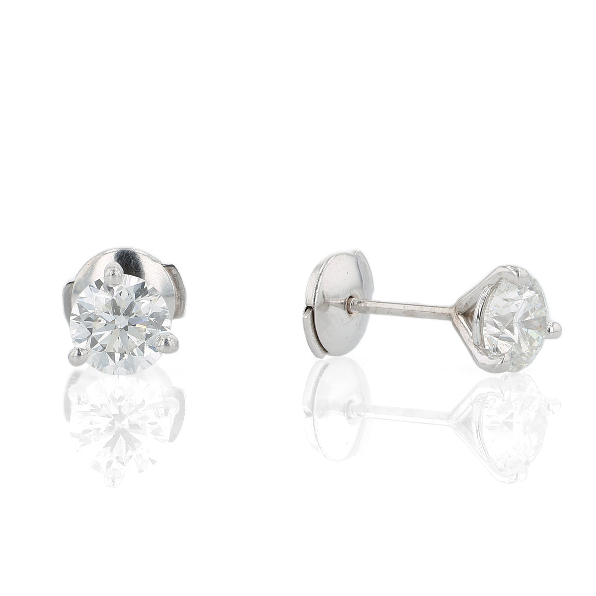 Estate 14k White Gold 1.50ct Diamond Stud Earrings