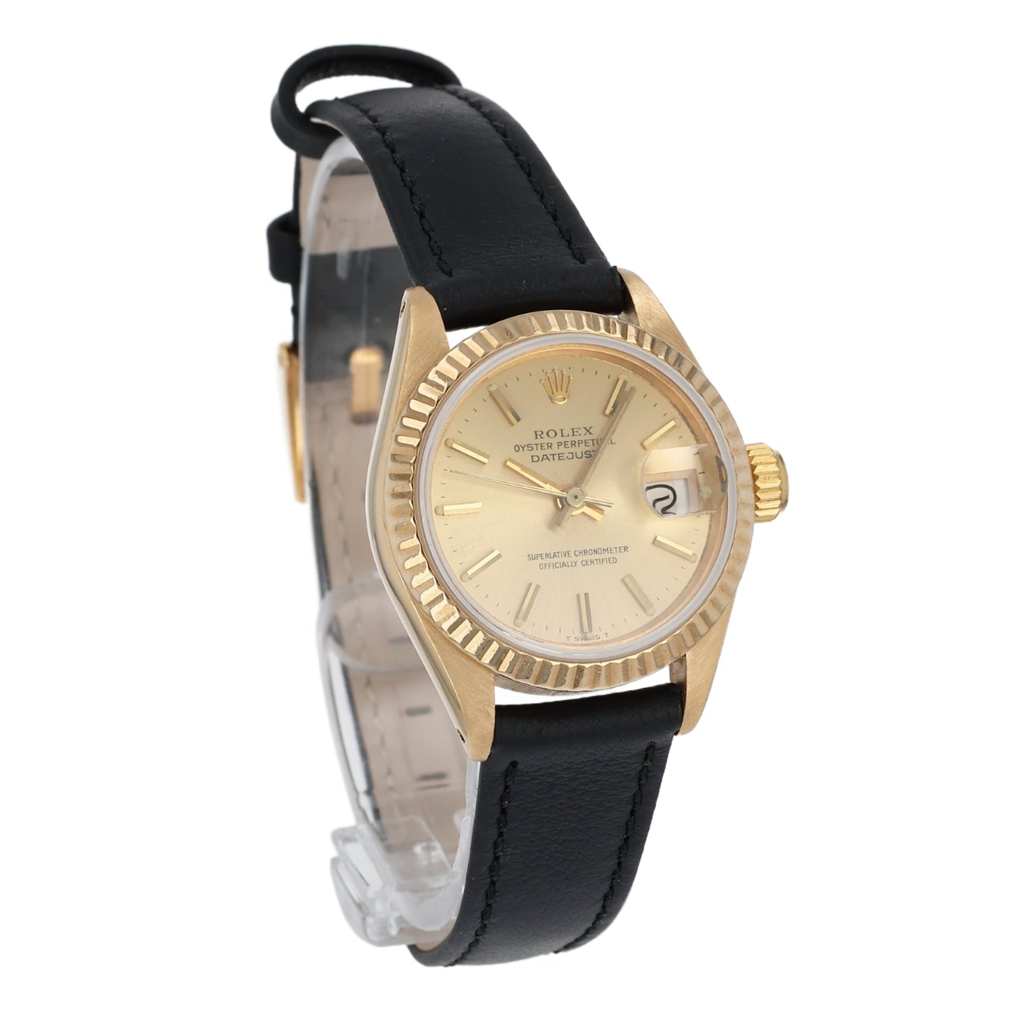 Estate Rolex 18k Yellow Gold Ladies' 26mm OPDJ Champagne Index Dial 6917 C.1974