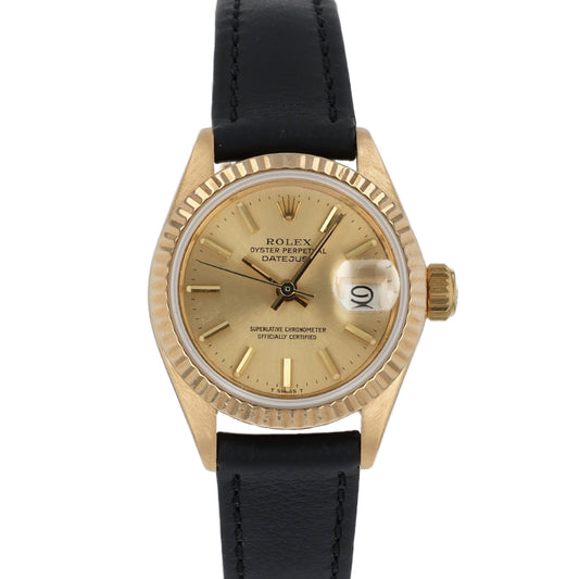 Estate Rolex 18k Yellow Gold Ladies' 26mm OPDJ Champagne Index Dial 6917 C.1974