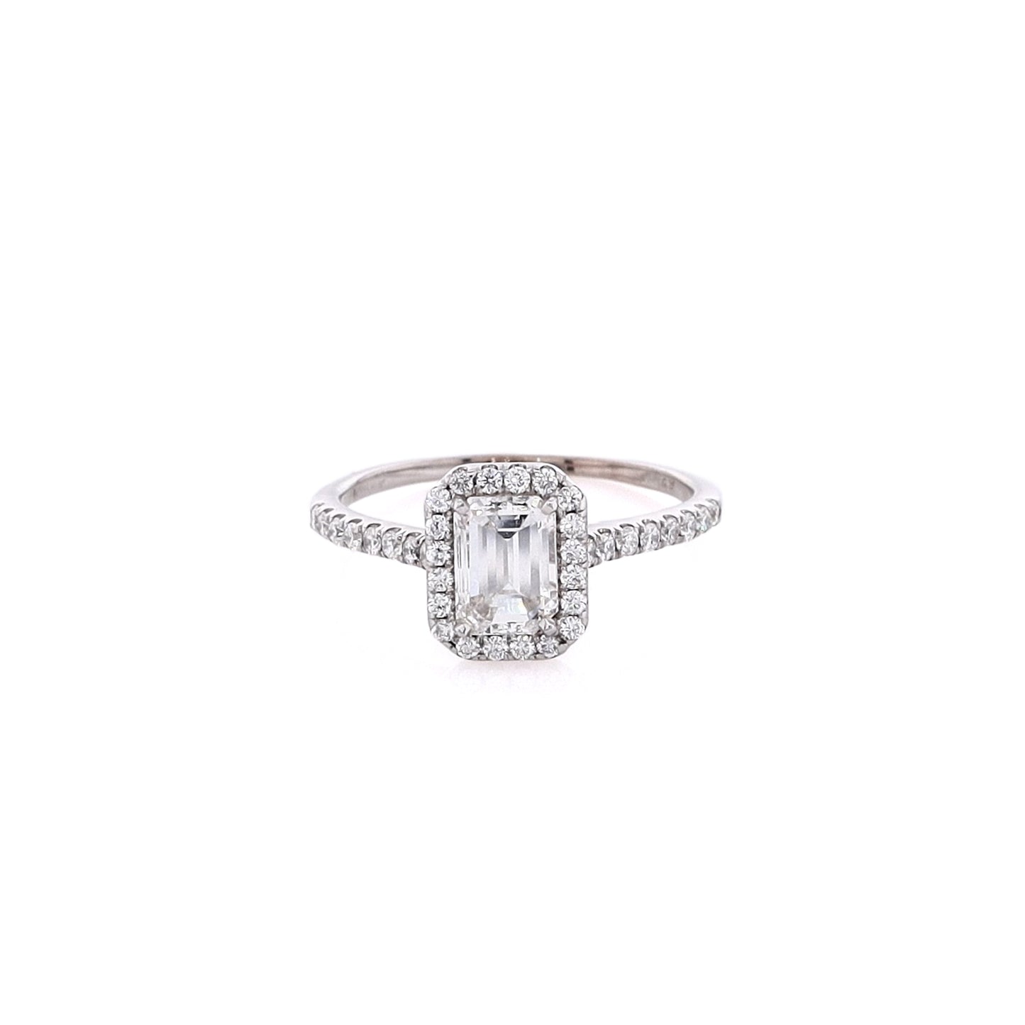Estate 14 Karat White Gold Diamond Engagement Ring