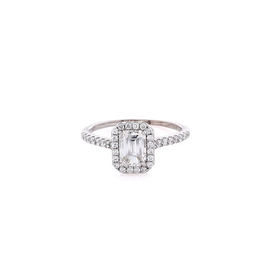 Estate 14 Karat White Gold Diamond Engagement Ring
