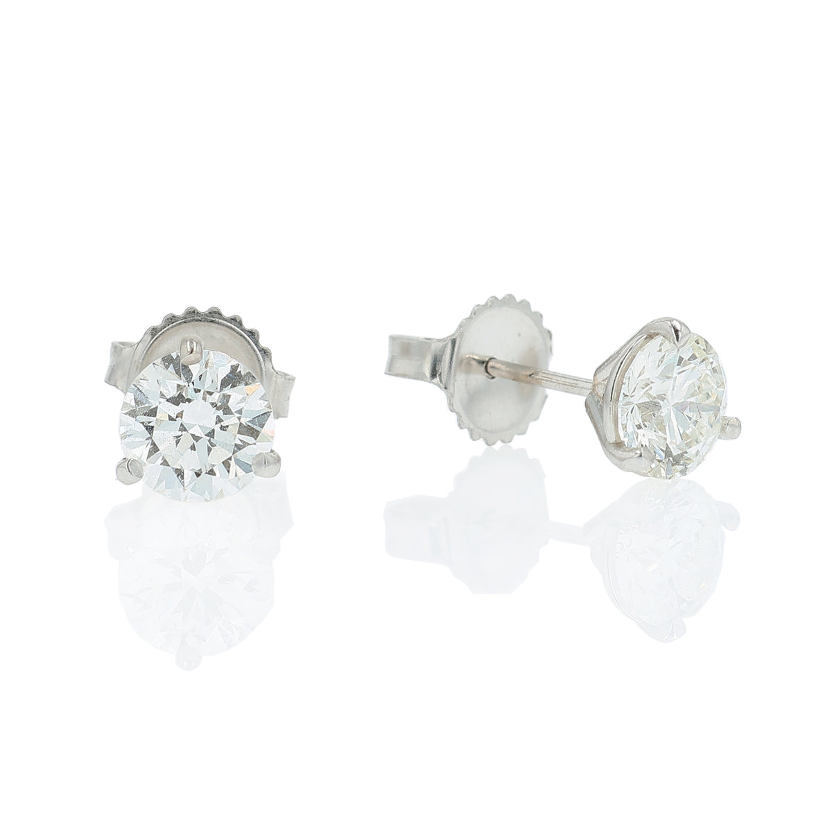 Estate 14k White Gold 1.80ct Diamond Stud Earrings