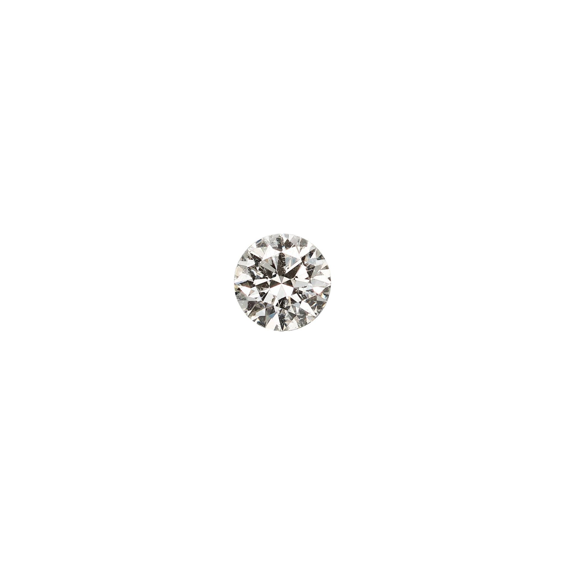 Round .85 carat diamond graded KI1 on a white background