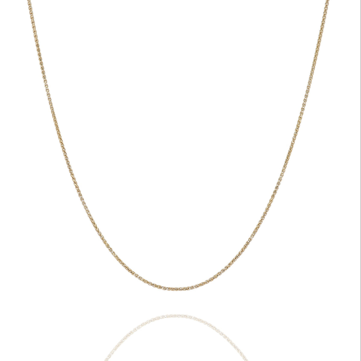 Estate 14k Yellow Gold 1.65mm Wheat Chain Adjustable 18-20" Necklace