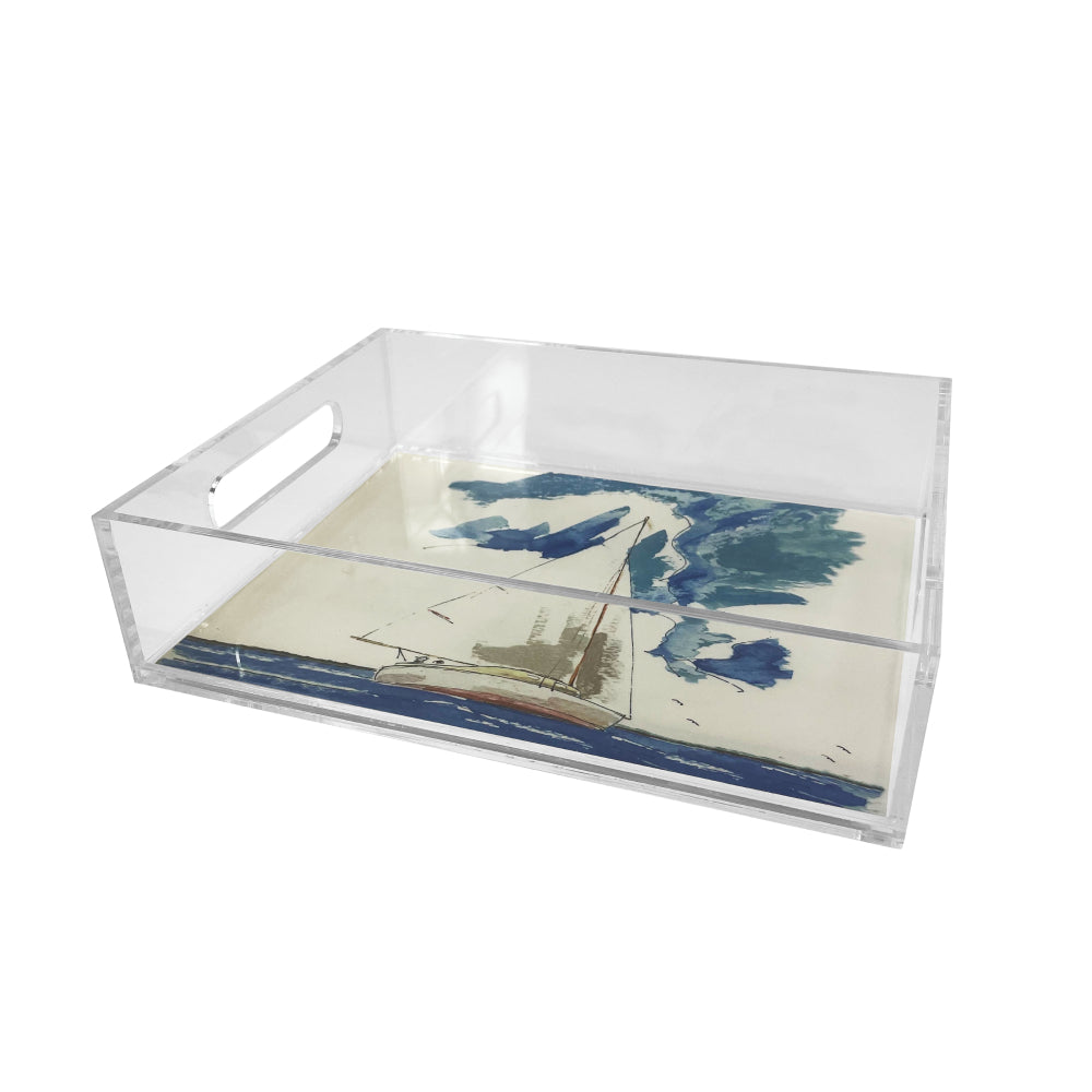 Marye-Kelley Sailboat Lucite Tray By Bill Kelley