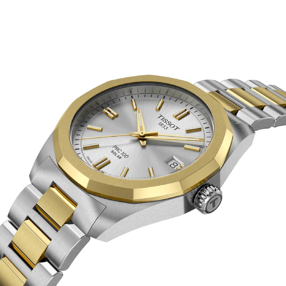 Tissot PRC 100 Solar 34mm Two-Tone Watch