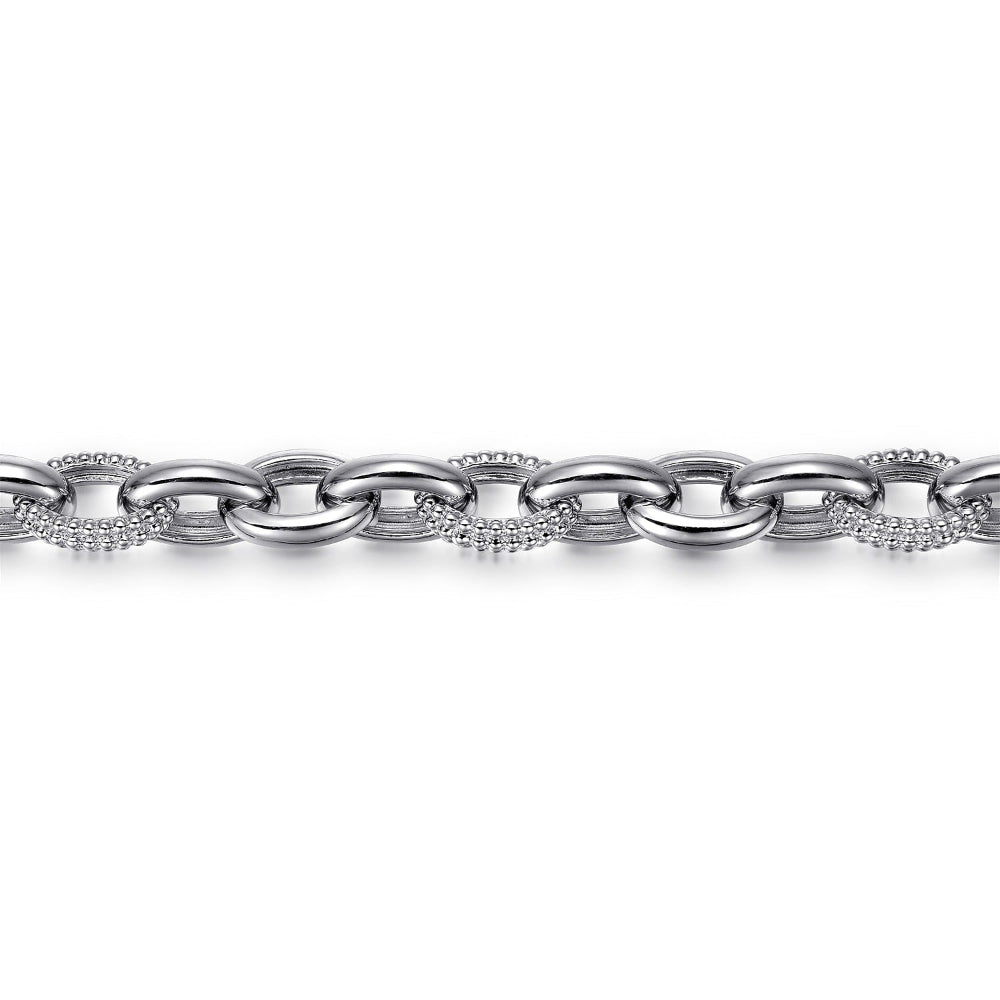 close up of links in bracelet