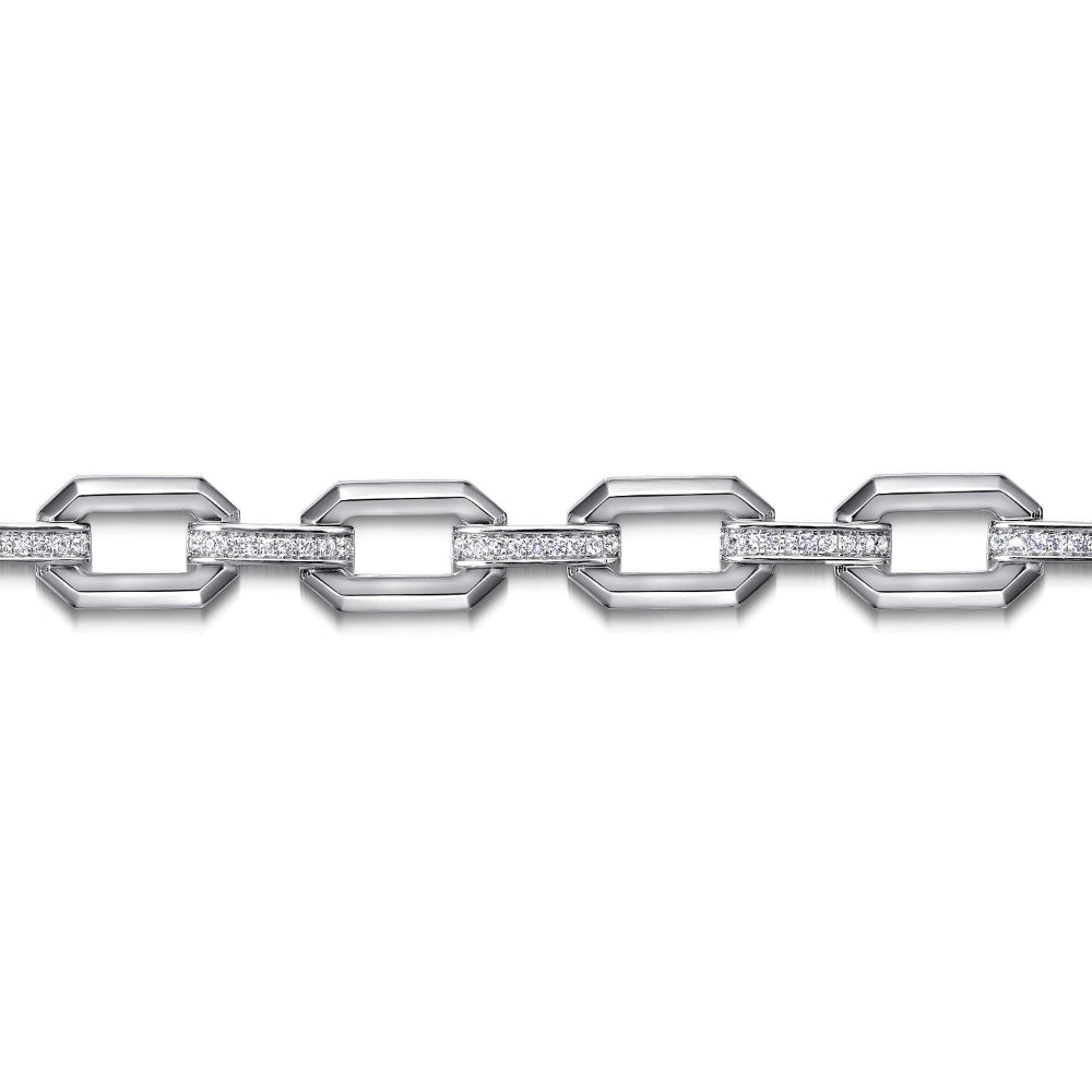 Close up of White Sapphire Links 