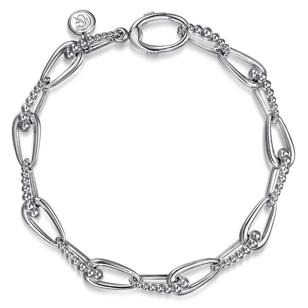 Sterling silver link chain bracelet 