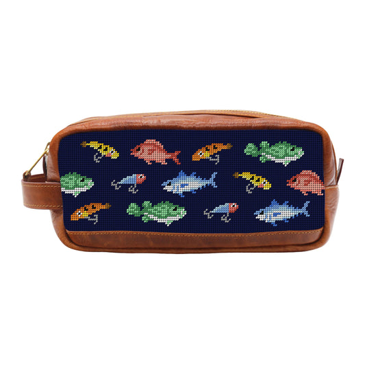 Smathers & Branson Fish and Tackle Pattern Toiletry Bag (Dark Navy)