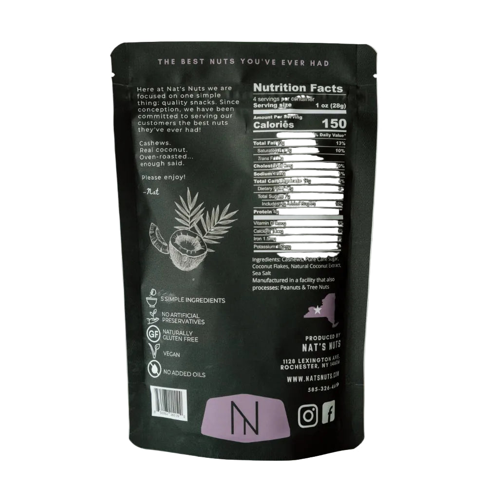 Nat's Nuts Toasted Coconut Cashews - 4oz