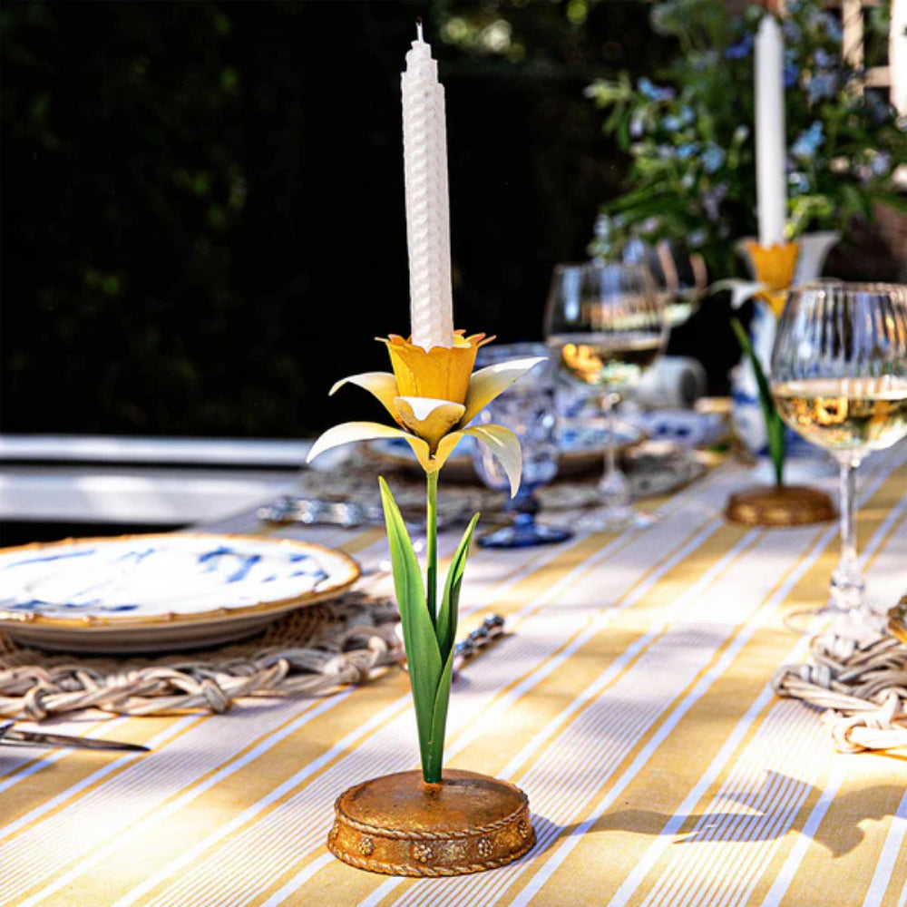 Juliska Meadow Walk Daffodil 9" Candlestick - Yellow