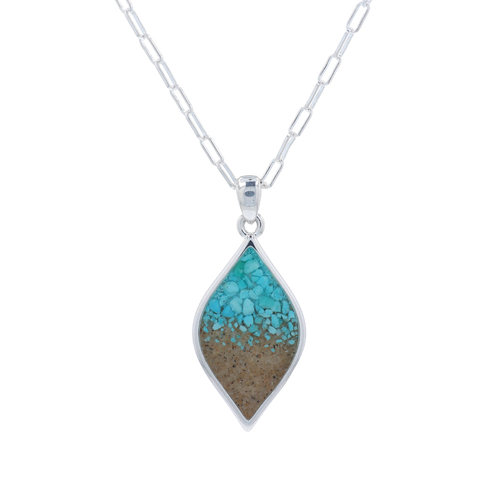 Dune Jewelry Tidepoint Large Single Drop Necklace - Turquoise Gradient