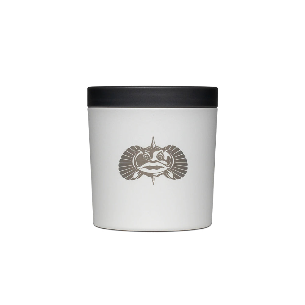 White cup holder and Toadfish logo on a white background.