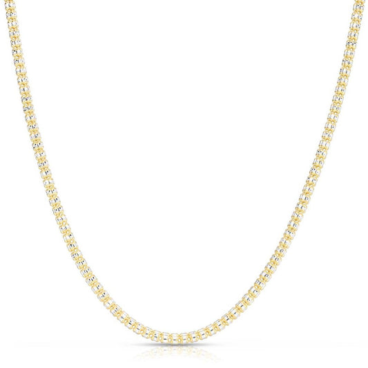 14k Two-Tone 18" Diamond-Cut Fancy Ice Chain Necklace