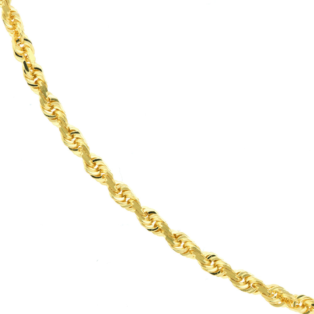 14k Gold 2.5mm Diamond-Cut Rope Chain