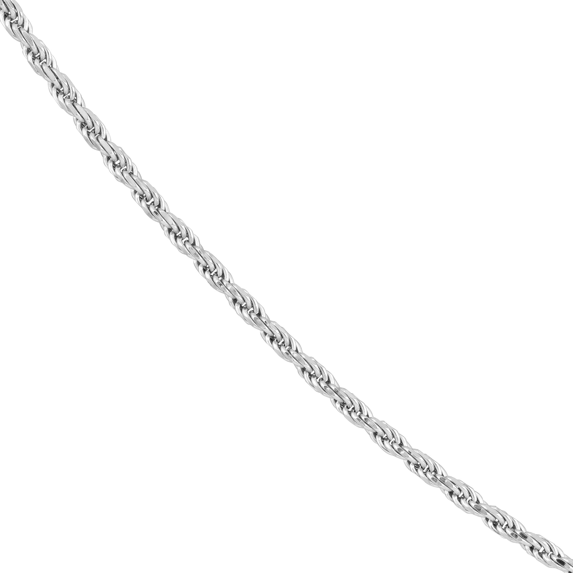 Silver chain on a white background