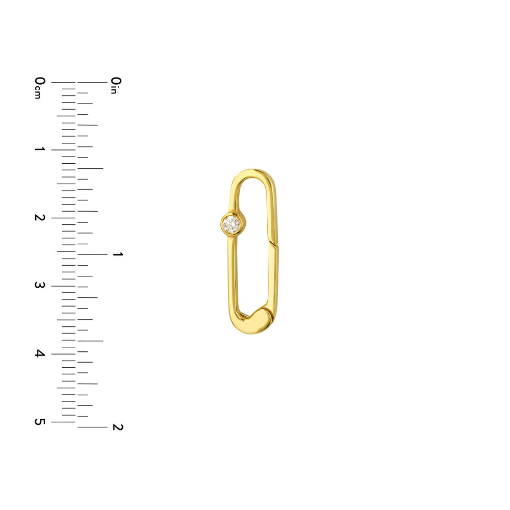 14k Diamond Push Lock Clasp (Chain Sold Separately)
