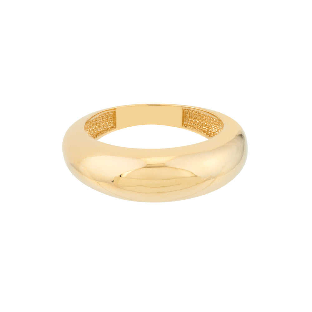 14k Gold Domed Puff Ring