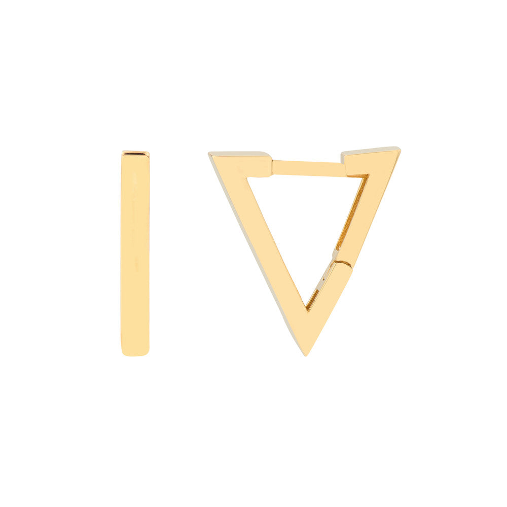 14k Gold Triangle Mini Hoop Earrings