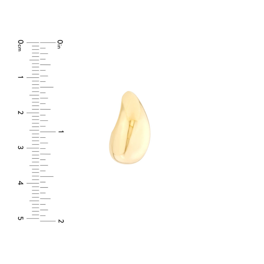 14k Gold Teardrop Dome Earrings