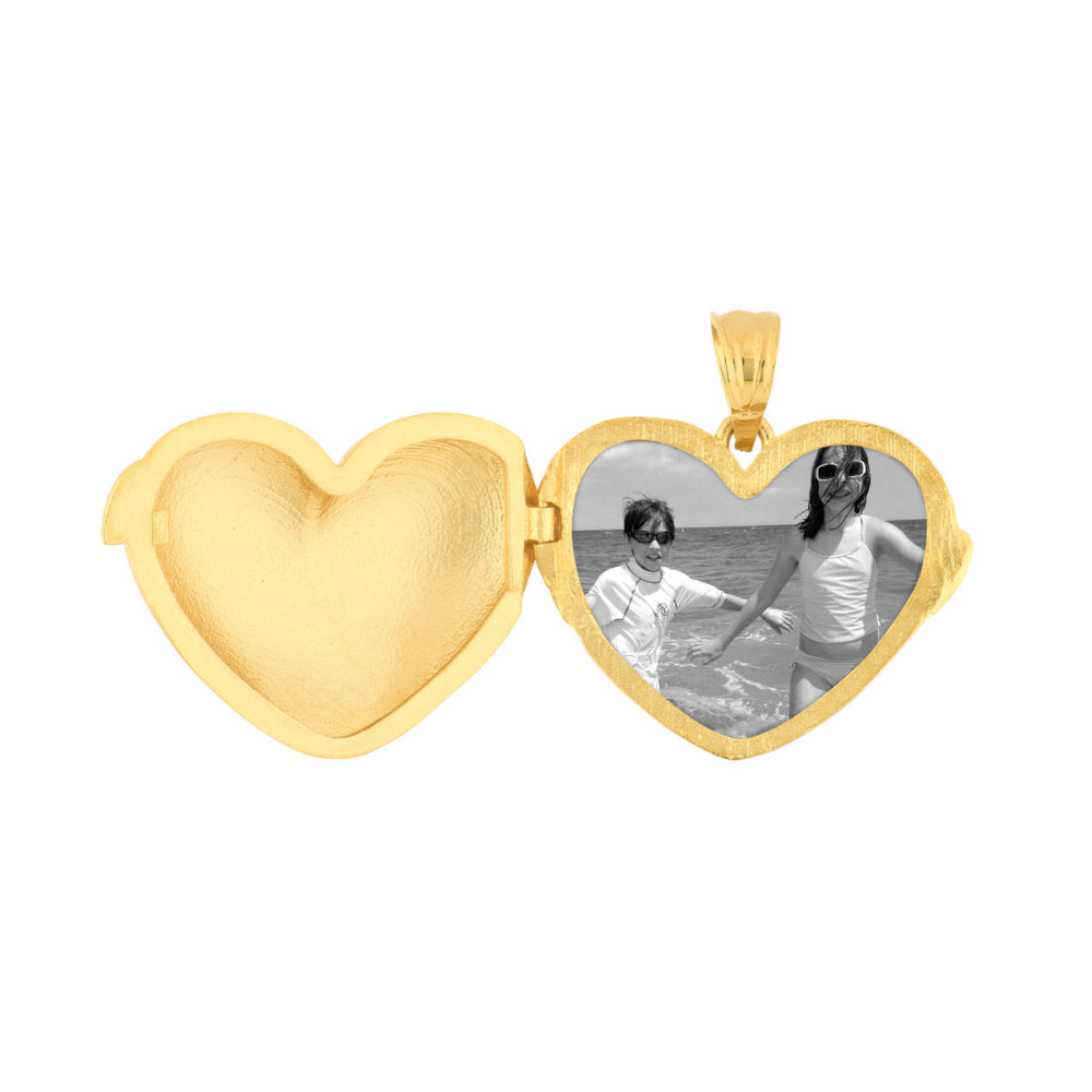 14k Gold Heart Locket Charm
