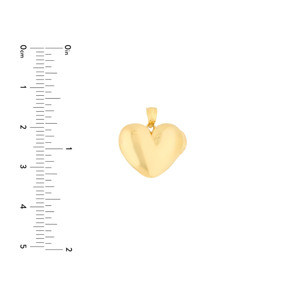 14k Gold Heart Locket Charm