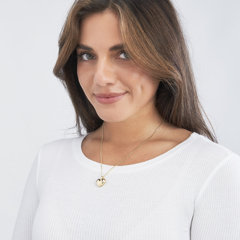 14k Gold Heart Locket Charm