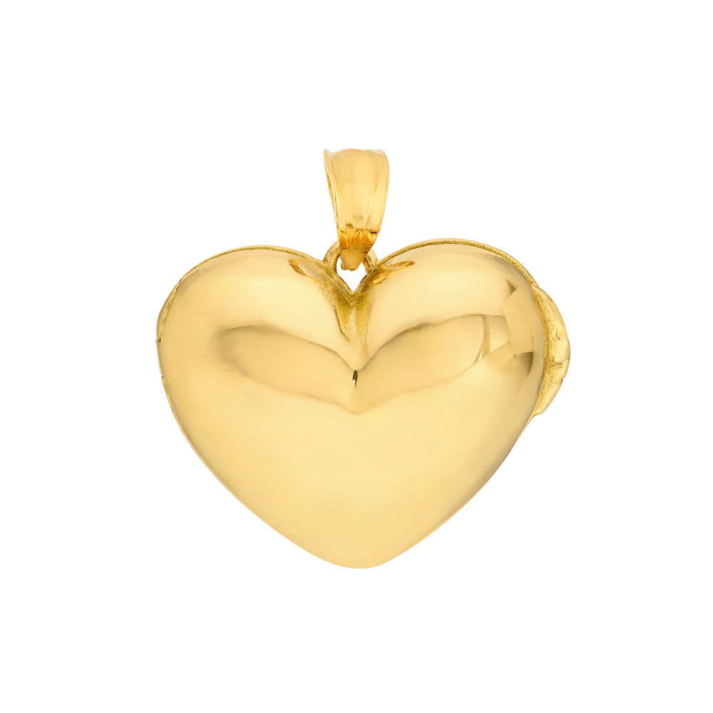 14k Gold Heart Locket Charm