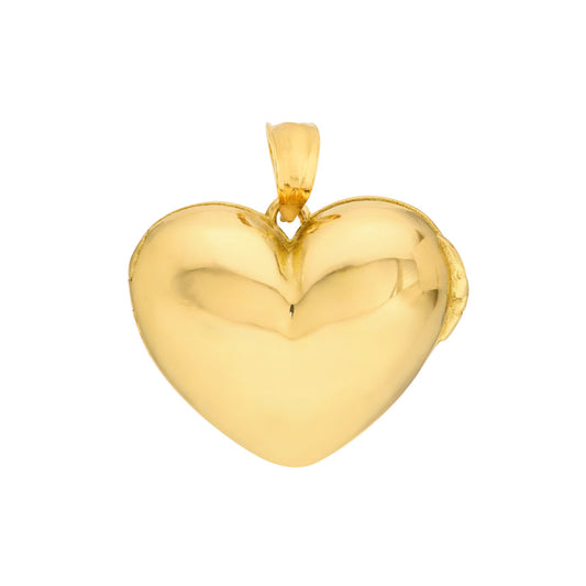 14k Gold Heart Locket Charm