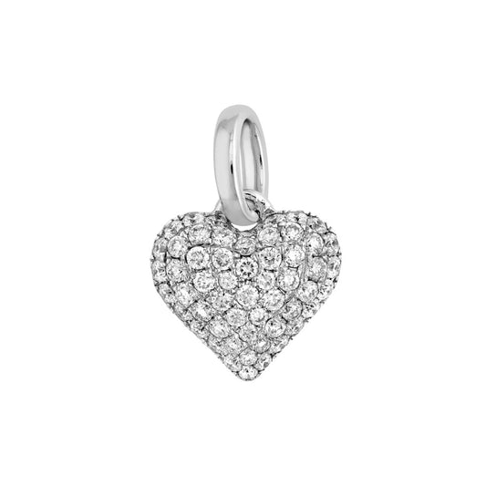 14k Gold Pave Diamond Heart Charm