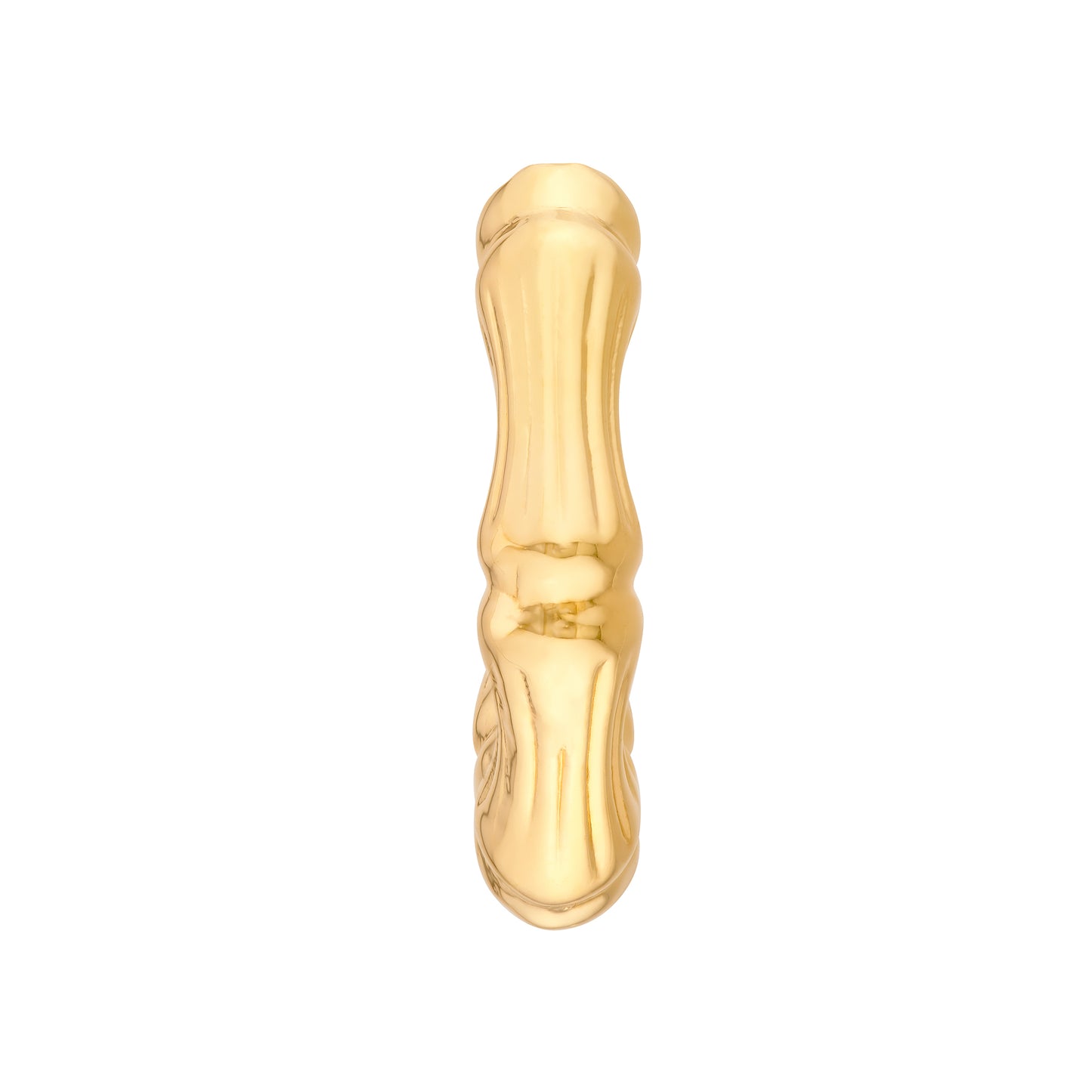 gold tone texture hoop earring on white background