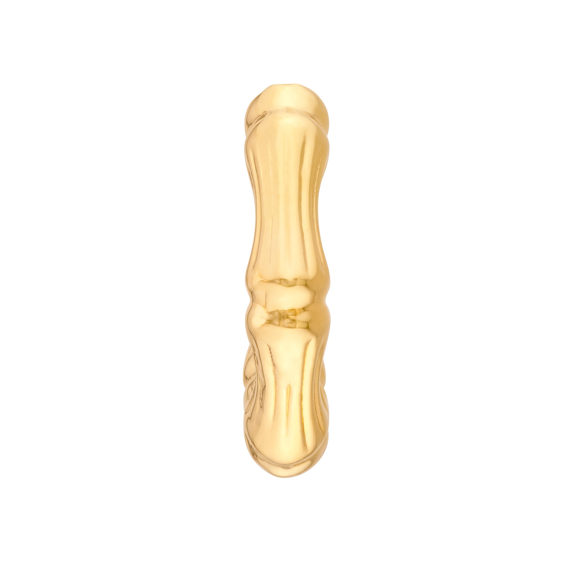 gold tone texture hoop earring on white background