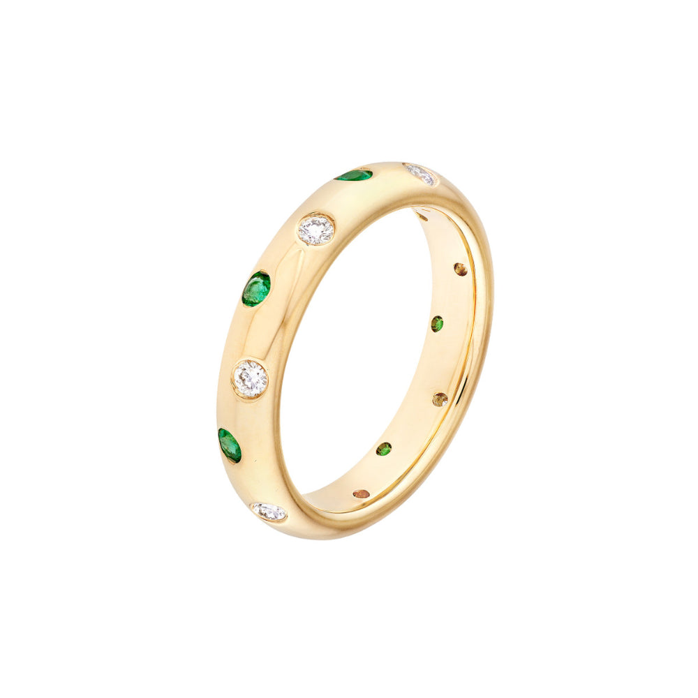 14k Staggered Emerald and Diamond Ring NO ORDER
