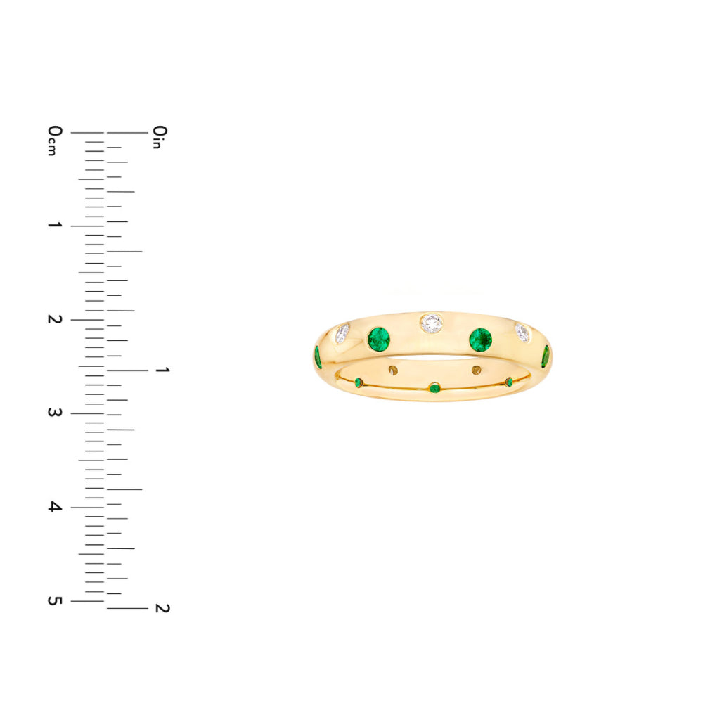 14k Staggered Emerald and Diamond Ring NO ORDER