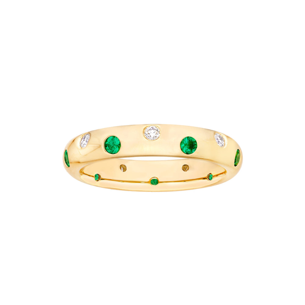 14k Staggered Emerald and Diamond Ring NO ORDER