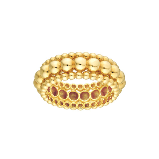 14k Gold Triple Bead Ring