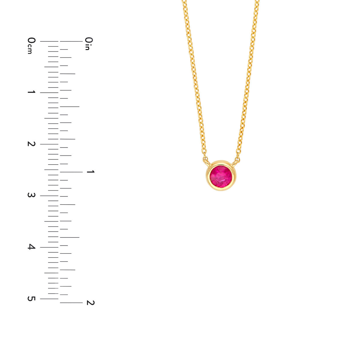 14k Ruby Stone Bezel Necklace