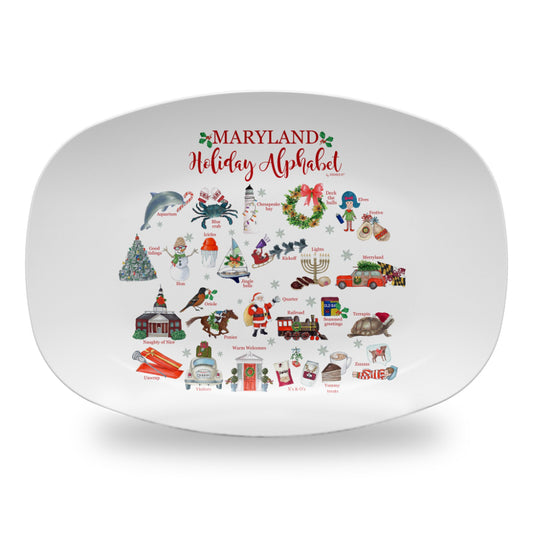 Dishique Maryland Holiday Alphabet Platter