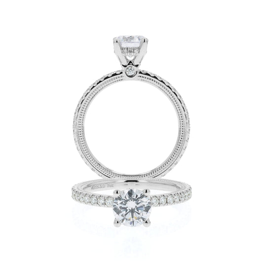 Verragio Tradition 14k Gold Round Diamond Hidden Halo Engagement Ring