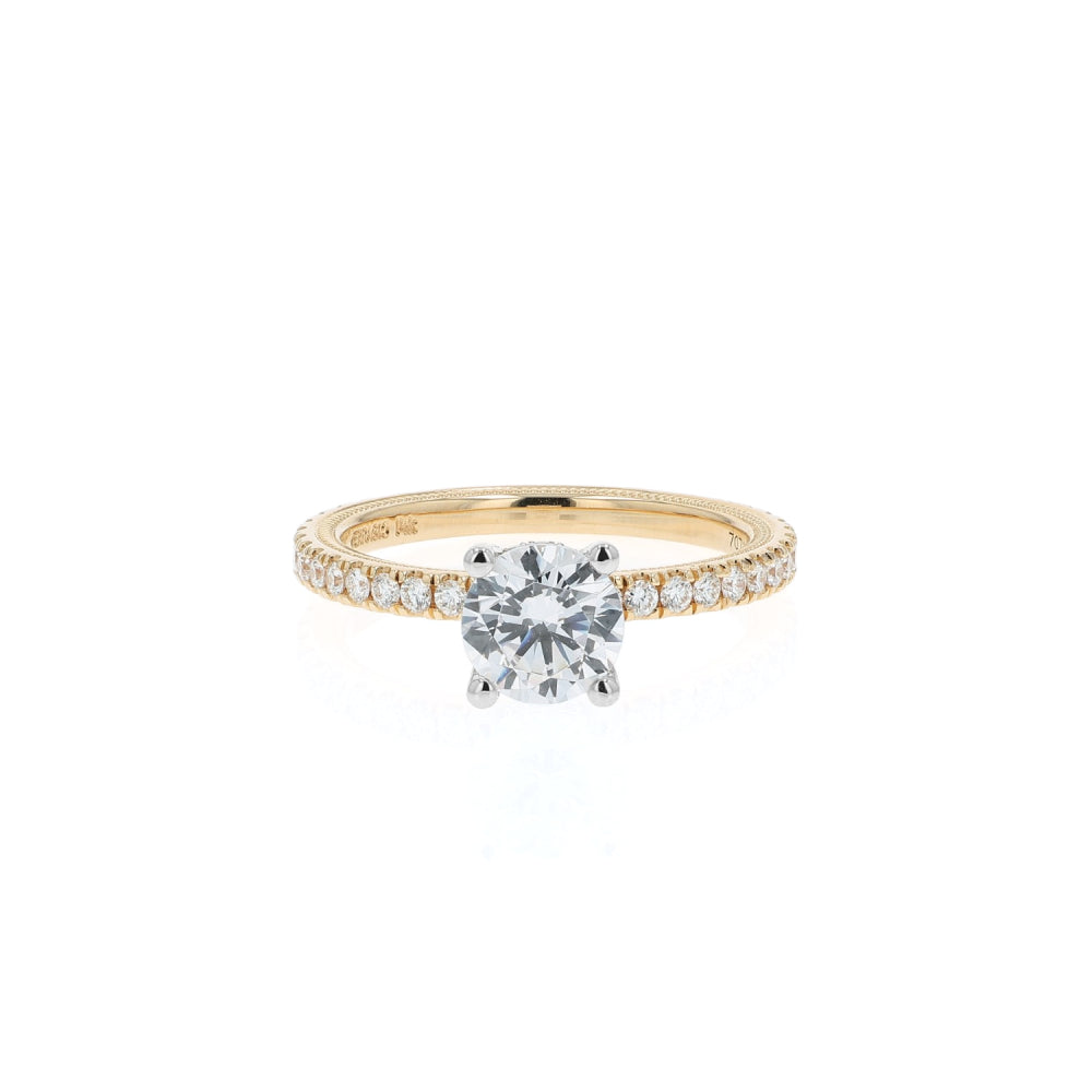 Verragio Tradition 14k Gold Round Diamond Hidden Halo Engagement Ring